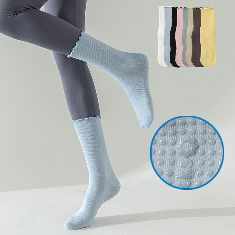 Zumba & Yoga Fitness By Anushree Pune Reviews - Einfarbige Wellenkante Damen Yoga Pilates Socken