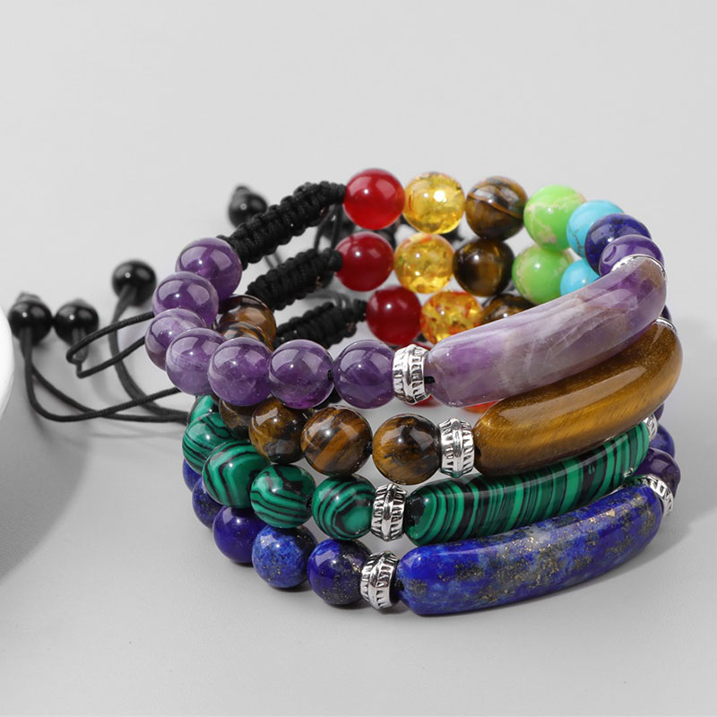 Yoga Fitness Tracker - Mode 7 Chakra Perlen Armband Naturstein