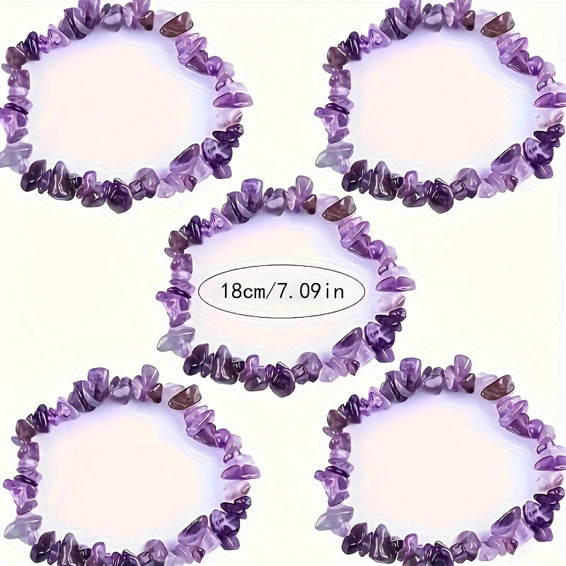 Yoga Fitness Tracker - 3 Teile/satz Naturstein Amethyst Unregelmäßige Chips