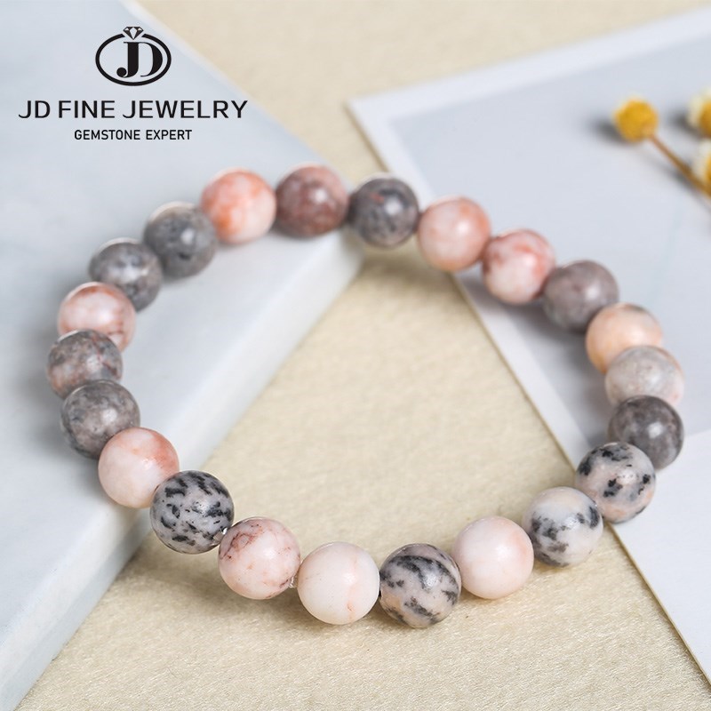 Yoga Fitness Tracker - JD Natürliche Rosa Zebra Jaspers Stein