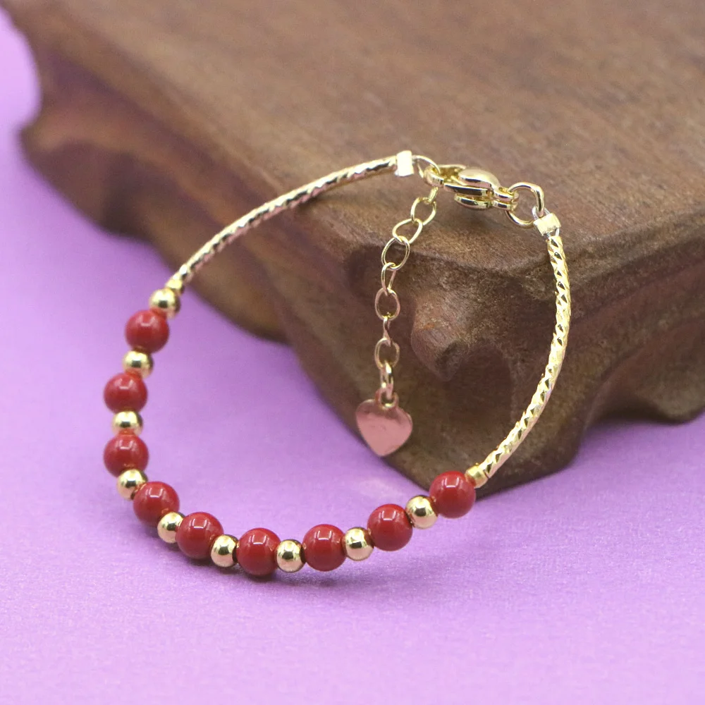 Yoga Fitness Tracker - Schönes rotes Armband Baby Mädchen Karabinerverschluss