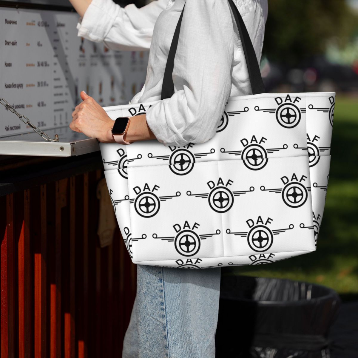 Yoga Fitness Logo Design - Daf Truck Logo Vector Design Strandtasche