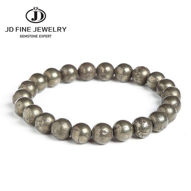 Yoga Fitness Tracker - JD Natürliche Pyrit-Perlenarmbänder für Damen und